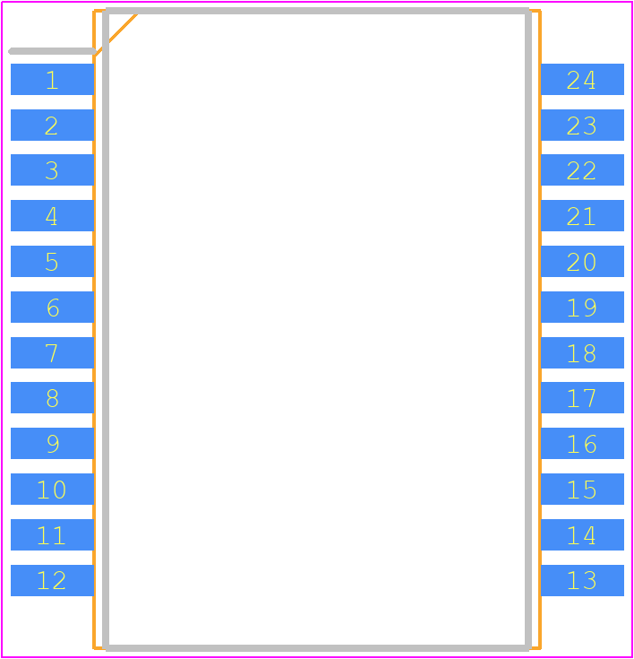 1000B-5002X - iNRCORE PCB footprint - Small Outline Packages - Small Outline Packages - 24-Pin SOIC