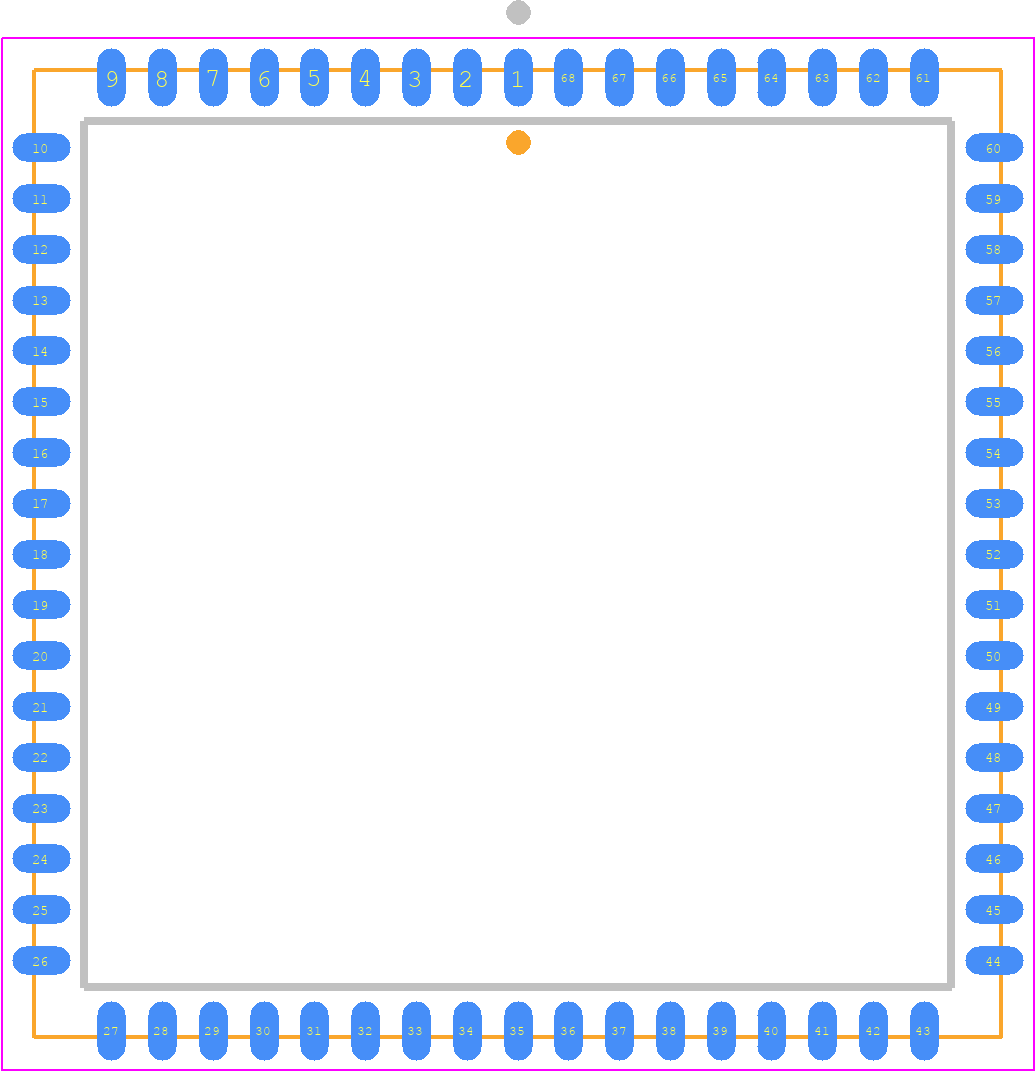 AD1848JP - Analog Devices PCB footprint - Plastic Leaded Chip Carrier - Plastic Leaded Chip Carrier - 68--Lead PLCC