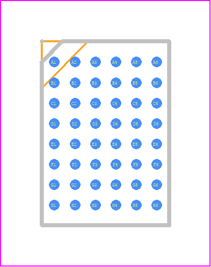 LTM8080EY#PBF - Analog Devices PCB footprint - BGA - BGA - 48-Ball Chip Scale Package Ball Grid Array [CSP_BGA] 9mm × 6.25mm × 3.32mm (Reference DWG # 05-08-1999)