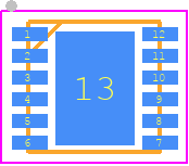 MAX20077ATCC/VY+T - Analog Devices PCB footprint - Small Outline No-lead - Small Outline No-lead - 12-LFCSP_SS-3X3X0.75-5