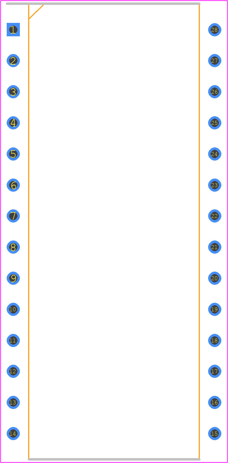 APR9600-DIP28 - APLUS PCB footprint - Dual-In-Line Packages - Dual-In-Line Packages - APR9600