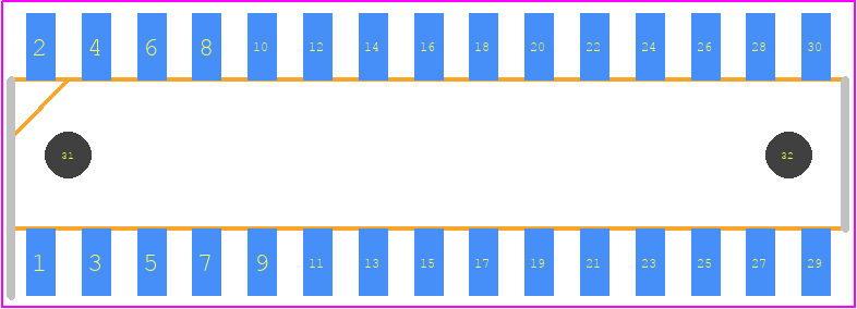 FW-15-03-L-D-215-075-A - SAMTEC PCB footprint - Header, Unshrouded - Straight SMD Pin - Header, Unshrouded - Straight SMD Pin - FW-15-03-L-D-215-075-A