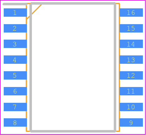 S70FL01GSAGMFI013 - Infineon PCB footprint - Small Outline Packages - Small Outline Packages - SOIC 16 lead, 300-mil body width