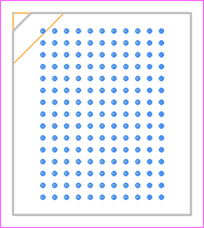 CY14V116N-BZ30XI - Infineon PCB footprint - BGA - BGA - 165-ball FBGA (15 mm × 17 mm × 1.40 mm)