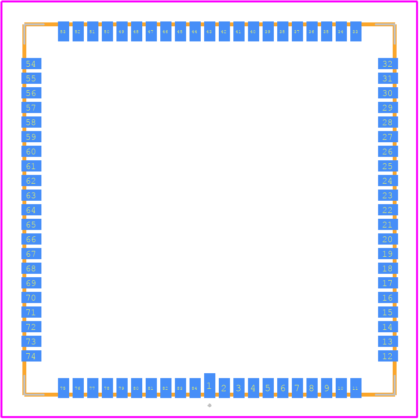 NOIP3SE5000A-QDI - onsemi PCB footprint - Other - Other - LCC84, 19x19 CASE 115BC ISSUE A