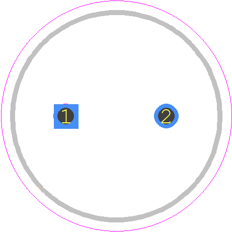 MAL217255102E3 - Vishay PCB footprint - Capacitor, Polarized Radial Diameter - Capacitor, Polarized Radial Diameter - 10X16