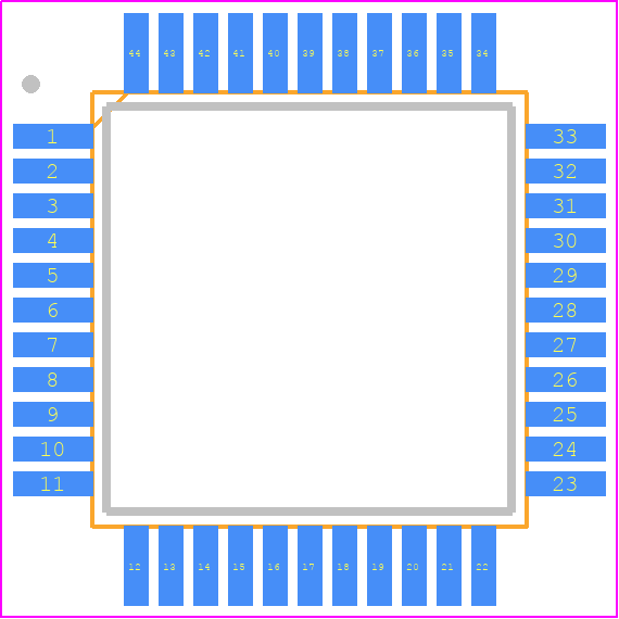 SC28L91A1B,528 - NXP PCB footprint - Quad Flat Packages - Quad Flat Packages - QFP44: plastic quad flat package; 44 leads (lead length 1.3 mm); body 10 x 10 x 1.75 mm