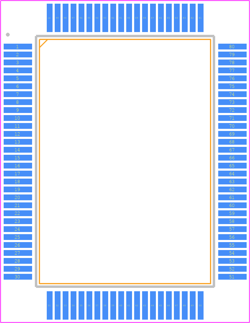 W83977TF-AW - Winbond PCB footprint - Quad Flat Packages - Quad Flat Packages - 100-pin QFP