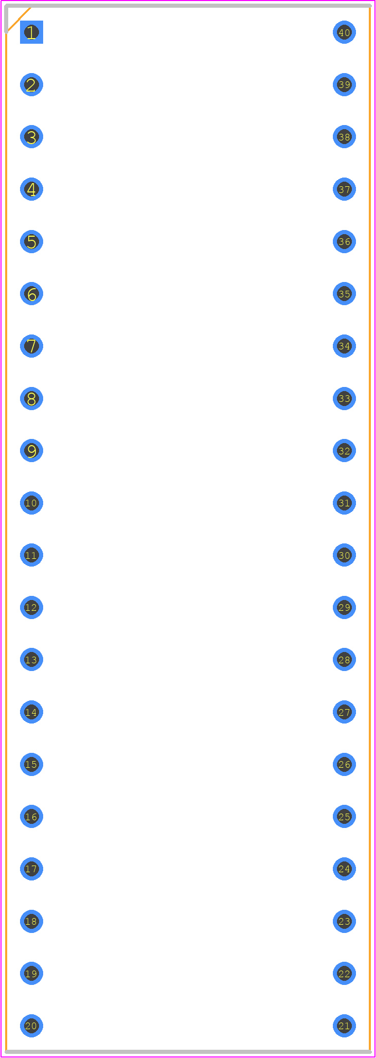 114-83-640-41-134161 - Preci-Dip PCB footprint - Dual-In-Line Sockets - Dual-In-Line Sockets - 110-87-640-41-001101