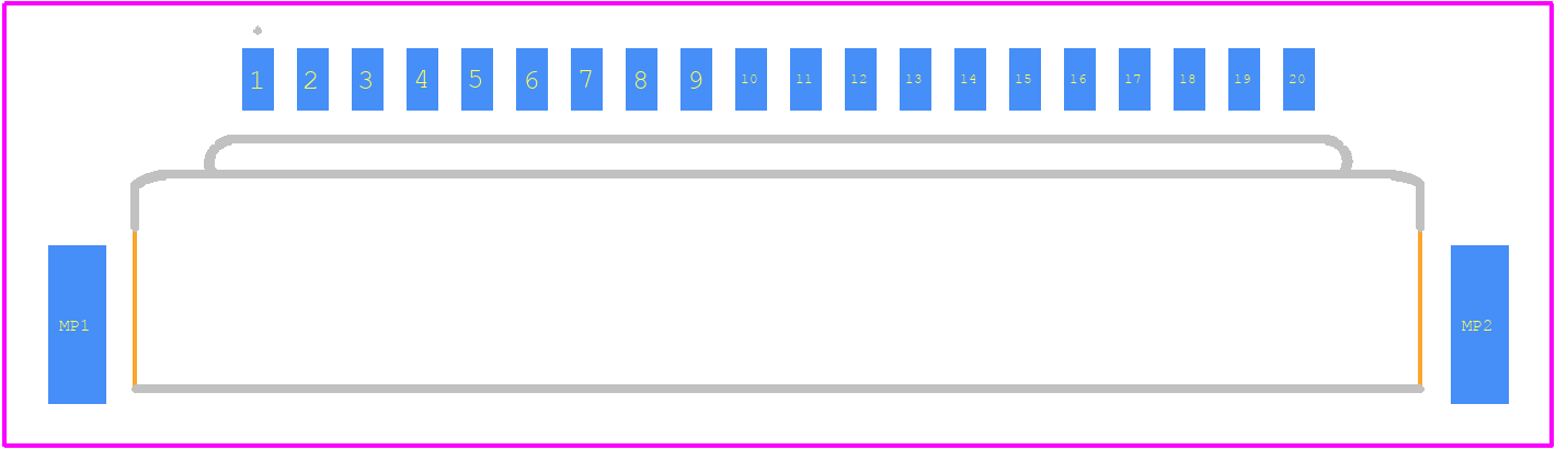 DF14H-20P-1.25H(52) - Hirose PCB footprint - Other - Other - DF14H-20P-1.25H(52)-2