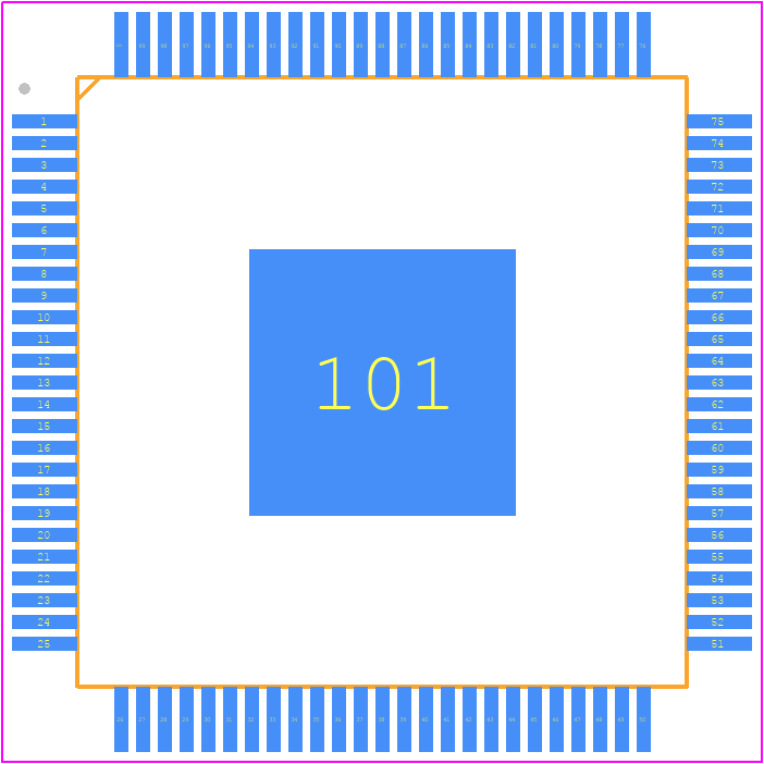 CYT4BB5CEBQ0AEEGS - Infineon PCB footprint - Quad Flat Packages - Quad Flat Packages - 100-TEQFP