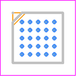 LTM8074IY - Analog Devices PCB footprint - BGA - BGA - BGA Package 25-Lead (4mm × 4mm × 1.82mm)