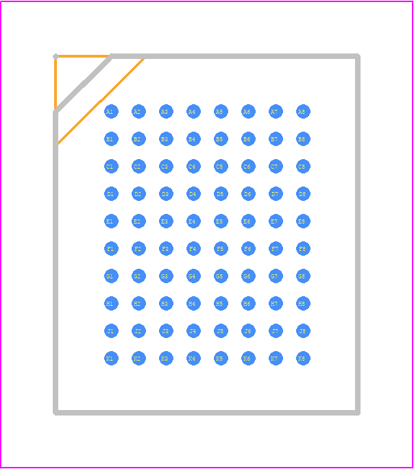 S29CD016J0MFAM010 - Infineon PCB footprint - BGA - BGA - LAA080–80-ball Fortified Ball Grid Array (13 x 11 mm)