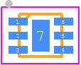 GRF4012W - Guerrilla RF PCB footprint - Small Outline No-lead - Small Outline No-lead - DFN-6 1.5 x 1.5 mm