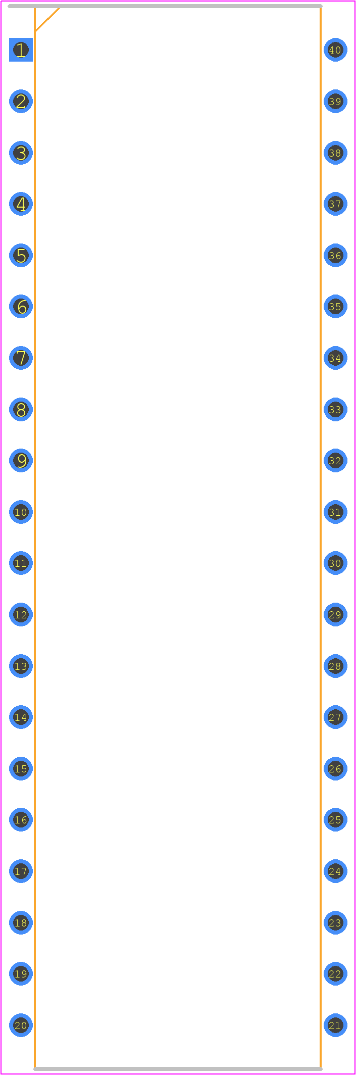 SST89E516RD2-40-C-PIE - Microchip PCB footprint - Dual-In-Line Packages - Dual-In-Line Packages - 40-pdip-PI-7