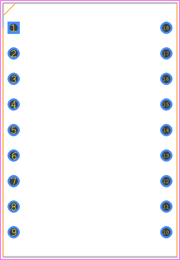 LTD-5621AG - Lite-On PCB footprint - Dual-In-Line Sockets - Dual-In-Line Sockets - DIP - 18