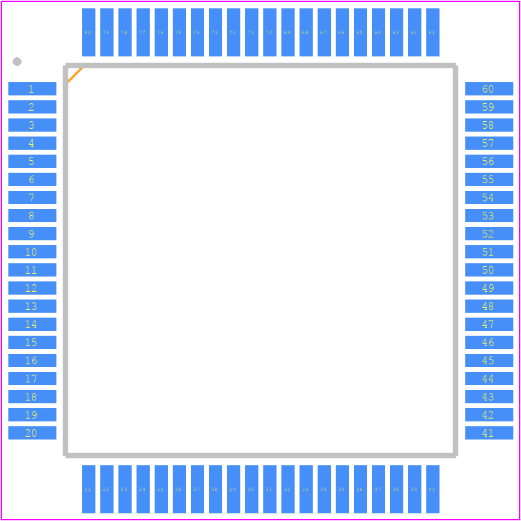 HPC46100VF40 - Texas Instruments PCB footprint - Quad Flat Packages - Quad Flat Packages - VF80B