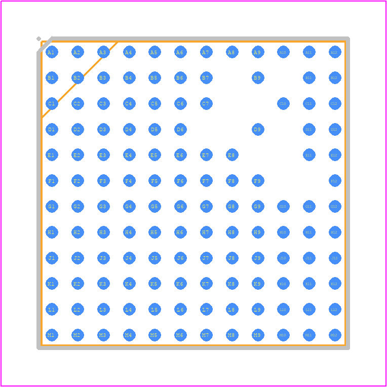 LTM4613EY#PBF - Analog Devices PCB footprint - BGA - BGA - BGA Package 133-Lead (15mm × 15mm × 4.92mm)
