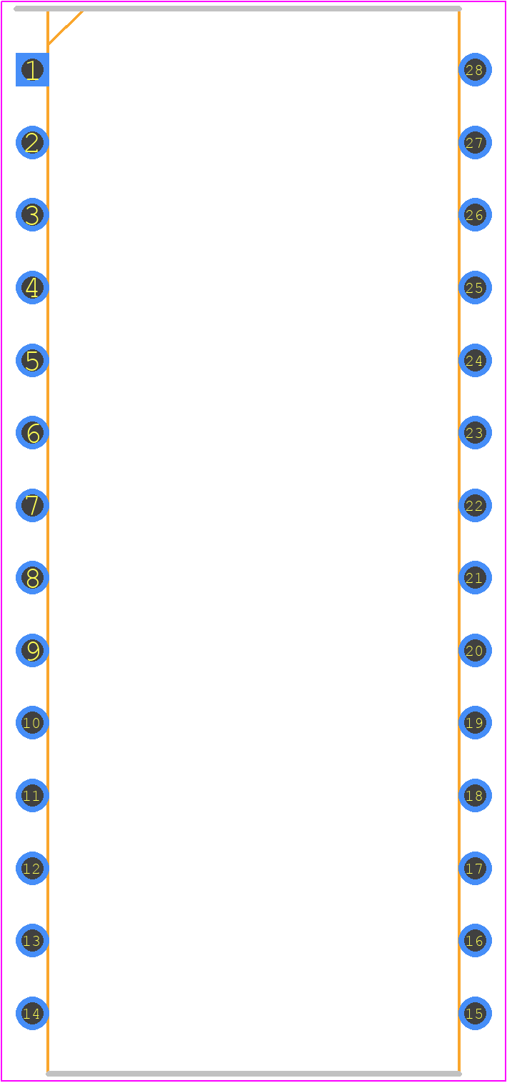 AT28C64-20PC - QUANTUM ATMEL PCB footprint - Dual-In-Line Packages - Dual-In-Line Packages - 28P6