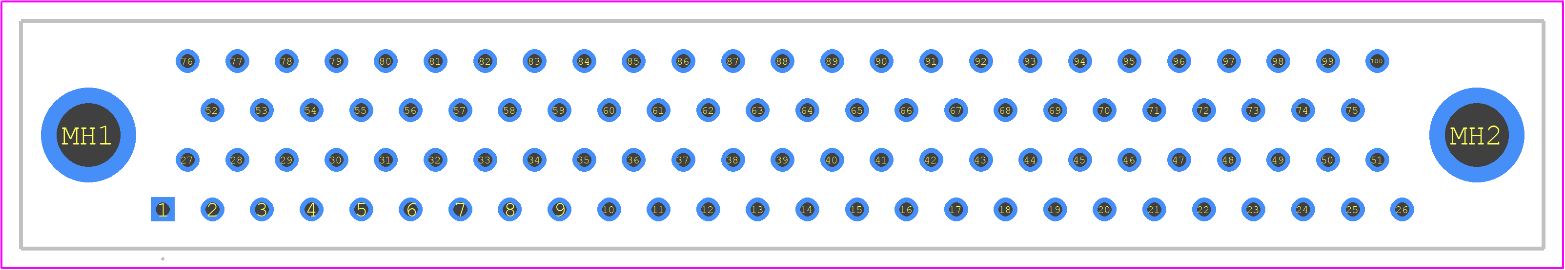 MDM-100PBSP-A174 - ITT CANNON PCB footprint - Other - Other - MDM-100PBSP-A174-1