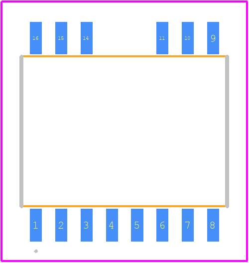 NCV51563CADWR2G - onsemi PCB footprint - Other - Other - SOIC−16 WB LESS PINS 12 & 13 CASE 752AJ