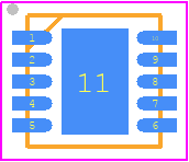 NCV51513AAMNTWG - onsemi PCB footprint - Small Outline No-lead - Small Outline No-lead - DFNW10, 3x3, 0.5P CASE 507AG ISSUE B