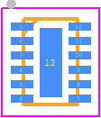 FP7721BX2 - JADARD PCB footprint - Small Outline No-lead - Small Outline No-lead - UTDFN- 12L 2.4mm x 1.5mm