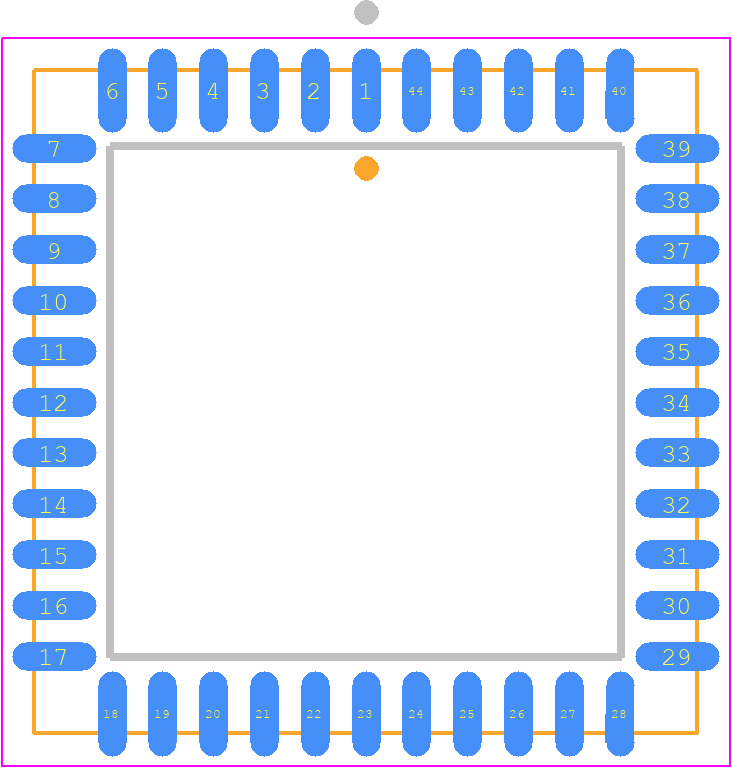 IS82C55AZ - Renesas Electronics PCB footprint - Plastic Leaded Chip Carrier - Plastic Leaded Chip Carrier - N44.65