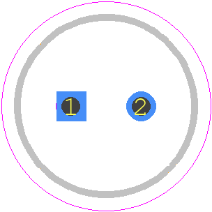 25ZLG47MEFC6.3X7 - Rubycon PCB footprint - Capacitor, Polarized Radial Diameter - Capacitor, Polarized Radial Diameter - 25ZLG47MEFC6.3X7_a