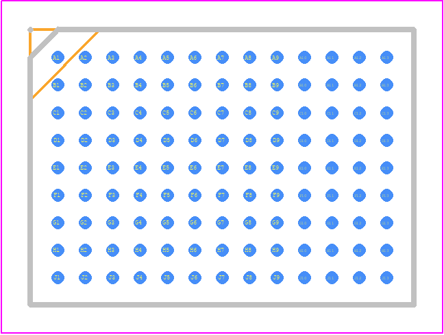 VSC8211XVW - Microsemi Corporation PCB footprint - BGA - BGA - 117-ball 10x14mm LBGA Mechanical Specification