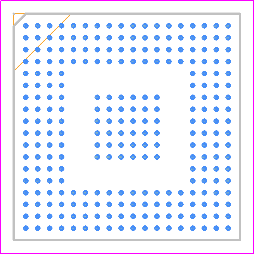 VSC8244XHG - Microsemi Corporation PCB footprint - BGA - BGA - 260 HS-PBGA