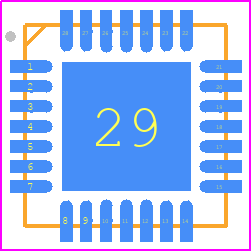 ECE1088-DZK - Microchip PCB footprint - Quad Flat No-Lead - Quad Flat No-Lead - 28 TERMINAL QFN 5X5MM BODY 0.5MM PITCH