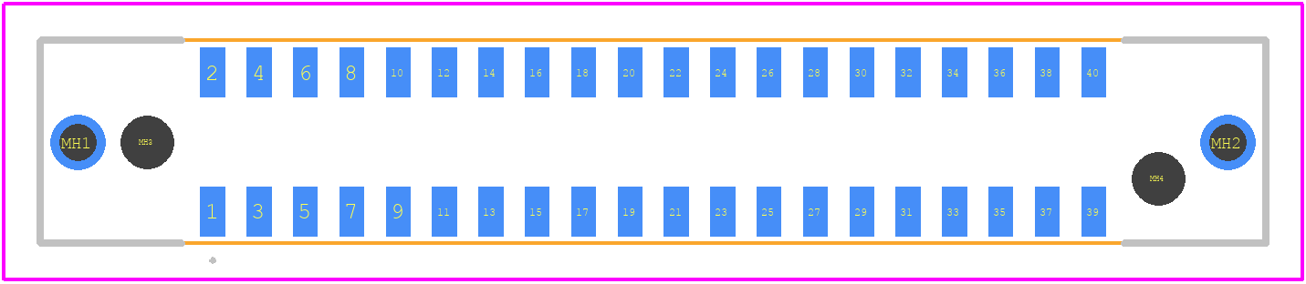 MECF-20-01-L-DV-NP-WT - SAMTEC PCB footprint - Other - Other - MECF-20-01-L-DV-NP-WT-2