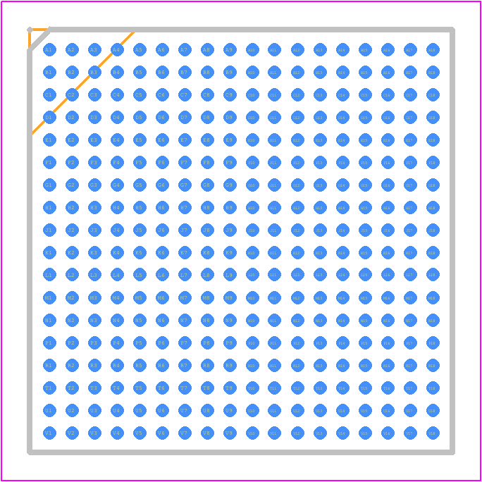 10M08DAU324I7G - Intel PCB footprint - BGA - BGA - 324-Pin Ultra FineLine Ball-Grid Array (UBGA) - Wire Bond -  A:1.55