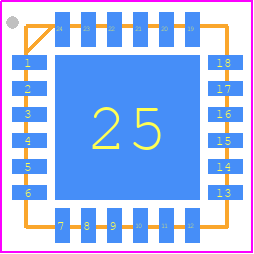 NCV78703MW0AR2G - onsemi PCB footprint - Quad Flat No-Lead - Quad Flat No-Lead - QFN24 5x5, 0.65P CASE 485CS ISSUE O