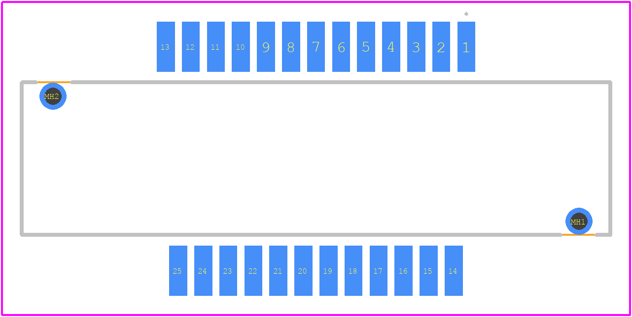 A99701-025 - Omnetics PCB footprint - Other - Other - A99701-025-1