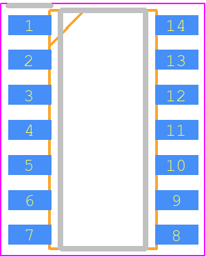MIC4608YM - Microchip PCB footprint - Small Outline Packages - Small Outline Packages - SOICN-14LD-PL-1