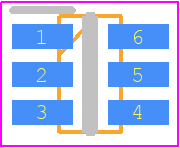 SMBT2907A-TP - MCC PCB footprint - SOT23 (6-Pin) - SOT23 (6-Pin) - SMBT445V6-TP-B002