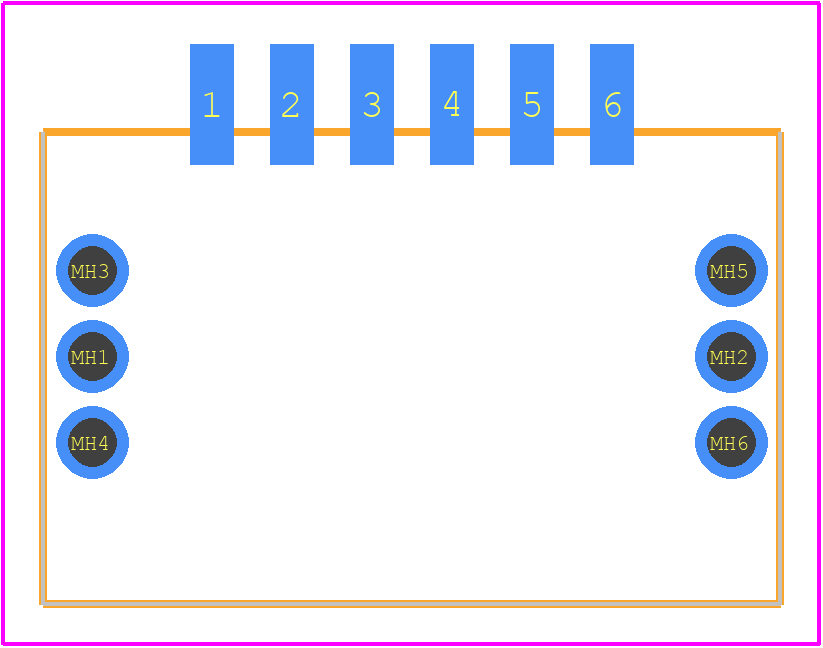 GT8E-6P-2H - Hirose PCB footprint - Other - Other - GT8E-6P-2H-2