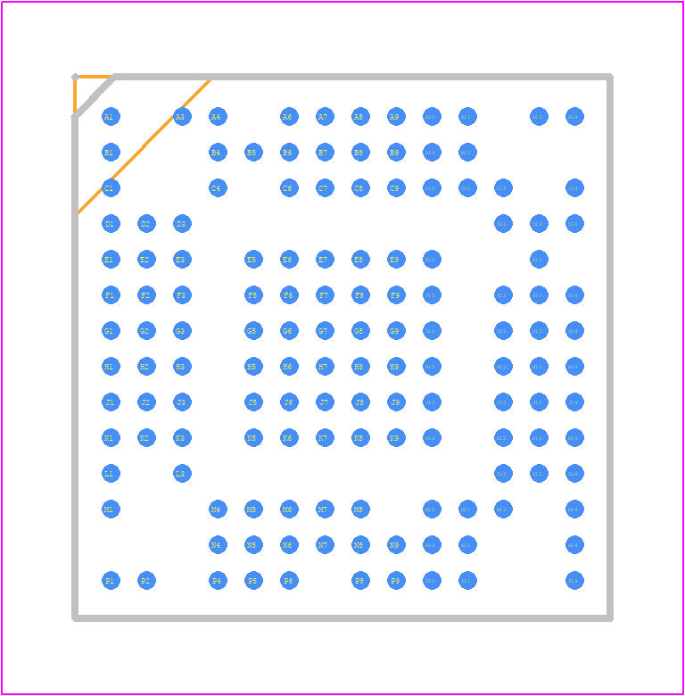 AD6624AABCZ - Analog Devices PCB footprint - BGA - BGA - 96-Lead PBGA (BC-196)
