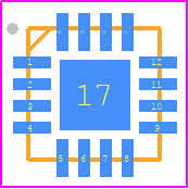 SY58022UMG - Microchip PCB footprint - Quad Flat No-Lead - Quad Flat No-Lead - 16-PIN QFN (QFN-16)
