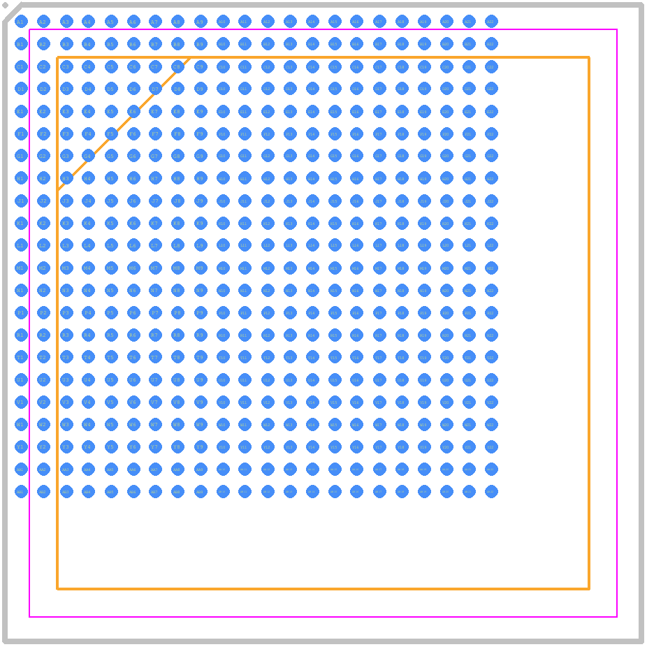5CEBA4U19C8N - Intel PCB footprint - BGA - BGA - 484-Pin Ultra FineLine Ball-Grid Array (UBGA) - Wire Bond - A:1.90