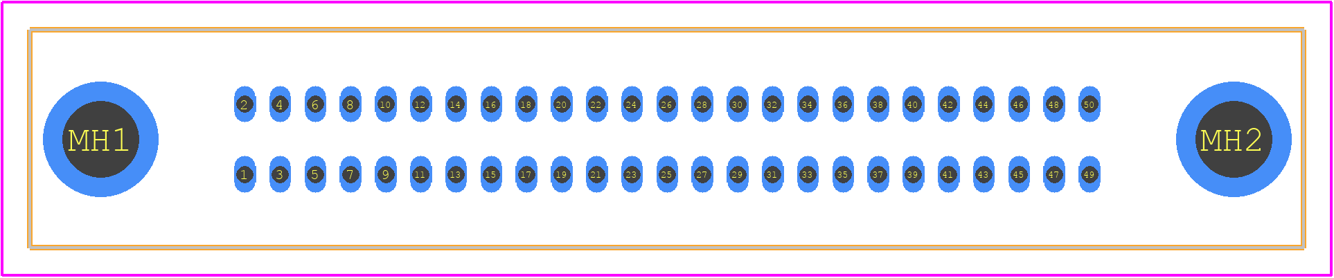 81050-600203 - 3M PCB footprint - Other - Other - 81050-600203-3