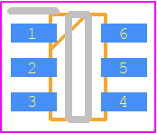 PESD12VS5UD-QX - Nexperia PCB footprint - SOT23 (6-Pin) - SOT23 (6-Pin) - (SC-74; TSOP6); 6 leads