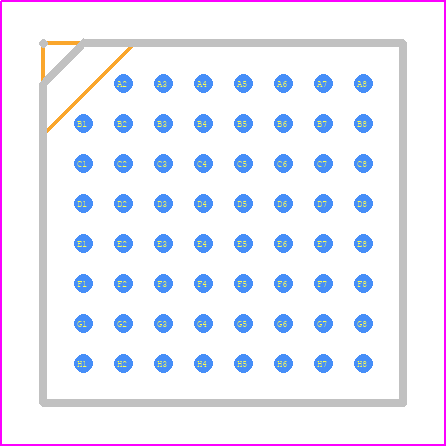 AR0132AT6R00XPEA0-TPBR - onsemi PCB footprint - BGA - BGA - IBGA63 9x9 CASE 503AF ISSUE O