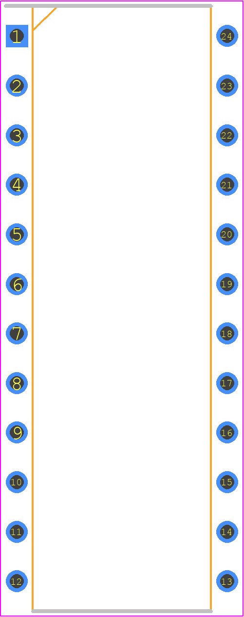 SN74154N - Texas Instruments PCB footprint - Dual-In-Line Packages - Dual-In-Line Packages - N (R–PDIP–T24)
