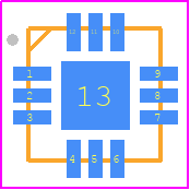 MAMX-011122-TR0500 - MACOM PCB footprint - Quad Flat No-Lead - Quad Flat No-Lead - 12-Lead QFN
