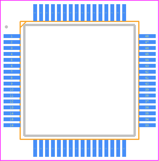 STM32F303R8T7TR - STMicroelectronics PCB footprint - Quad Flat Packages - Quad Flat Packages - 64-pin, 10 x 10