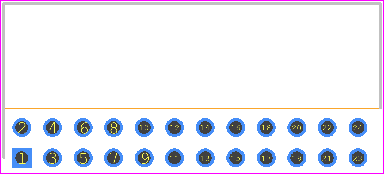 PPPC122LJBN-RC - Sullins PCB footprint - Header, Receptacle - Right Angle PTH Box - Header, Receptacle - Right Angle PTH Box - PPPC122LJBN-RC