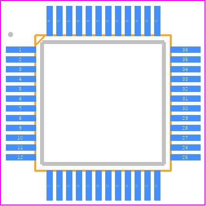 STM32L443CCT3XXX - STMicroelectronics PCB footprint - Quad Flat Packages - Quad Flat Packages - LQFP-48A